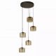 Pendule, Lustre suspendate - Lustra cu 5 pendule LED bronz cu sticla sampanie Tumblers