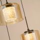 Pendule, Lustre suspendate - Lustra cu 5 pendule LED bronz cu sticla sampanie Tumblers