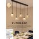 Pendule, Lustre suspendate - Lustra cu 5 pendule LED bronz cu sticla sampanie Tumblers