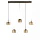 Pendule, Lustre suspendate - Lustra cu 5 pendule LED bronz cu sticla sampanie Tumblers