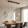 Lustra cu 5 pendule LED bronz cu sticla sampanie Tumblers