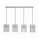 Pendule, Lustre suspendate - Lustra cu 4 pendule metal sand, tije din sticla Swizzle