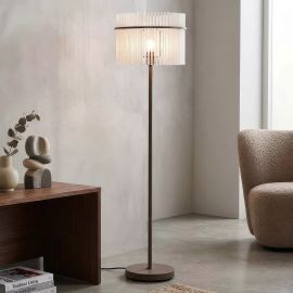 Lampadare - Lampa de podea metal sand, tije din sticla Swizzle