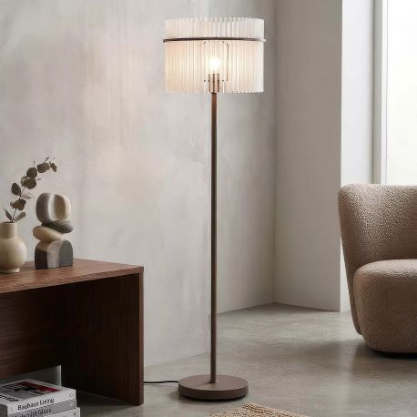 Lampadare - Lampa de podea metal sand, tije din sticla Swizzle