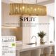 Candelabre, Lustre - Lustra suspendata masa sufragerie metal auriu Split 8Lt Oval