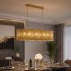 Candelabre, Lustre - Lustra suspendata masa sufragerie metal auriu Split 8Lt Oval
