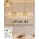 Pendule, Lustre suspendate - Lustra suspendata masa sufragerie metal auriu, sticla Bowlight 8Lt