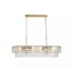 Pendule, Lustre suspendate - Lustra suspendata masa sufragerie metal auriu, sticla Bowlight 8Lt