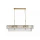 Pendule, Lustre suspendate - Lustra suspendata masa sufragerie metal auriu, sticla Bowlight 8Lt