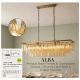 Candelabre, Lustre - Lustra suspendata masa sufragerie Alba 11Lt, antic brass/ champagne