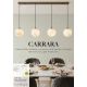 Pendule, Lustre suspendate - Lustra cu Pendule pentru Insula Bucatarie sau Dining, Carrara, Sticla Efect Marmura, 4xE27