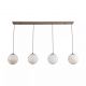 Pendule, Lustre suspendate - Lustra cu Pendule pentru Insula Bucatarie sau Dining, Carrara, Sticla Efect Marmura, 4xE27