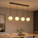 Lustra cu Pendule pentru Insula Bucatarie sau Dining, Carrara, Sticla Efect Marmura, 4xE27