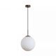 Pendule, Lustre suspendate - Pendul Modern Carrara, Sticla Efect Marmura si Metal Latte, E27