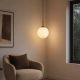 Pendule, Lustre suspendate - Pendul Modern Carrara, Sticla Efect Marmura si Metal Latte, E27