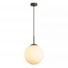 Pendul Modern Carrara, Sticla Efect Marmura si Metal Latte, E27