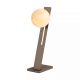Veioze - Lampa de masa, Carrara, Sticla Efect Marmura si Metal Latte