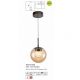 Pendule, Lustre suspendate - Pendul Modern Solis, Sticla Efect Champagne si Metal Bronz, LED