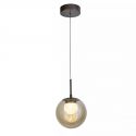 Pendul Modern Solis, Sticla Efect Champagne si Metal Bronz, LED