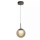 Pendule, Lustre suspendate - Pendul Modern Solis, Sticla Efect Champagne si Metal Bronz, LED