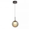 Pendul Modern Solis, Sticla Efect Champagne si Metal Bronz, LED