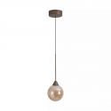 Pendul Opus Lux, Sticla Amber si Metal Bronz, LED CCT