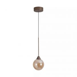 Pendule, Lustre suspendate - Pendul Opus Lux, Sticla Amber si Metal Bronz, LED CCT