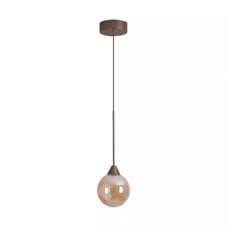 Pendule, Lustre suspendate - Pendul Opus Lux, Sticla Amber si Metal Bronz, LED CCT