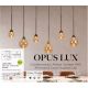 Pendule, Lustre suspendate - Lustra pentru Insula Bucatarie sau Dining, Opus Lux, Sticla Amber si Metal Bronz, LED CCT