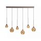 Pendule, Lustre suspendate - Lustra pentru Insula Bucatarie sau Dining, Opus Lux, Sticla Amber si Metal Bronz, LED CCT