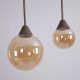 Pendule, Lustre suspendate - Lustra pentru Insula Bucatarie sau Dining, Opus Lux, Sticla Amber si Metal Bronz, LED CCT