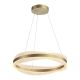 Pendule, Lustre suspendate - Lustra LED suspendata, metal auriu periat si cristale, Crystalline 60cm
