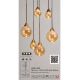 Pendule, Lustre suspendate - Lustra cu 6 pendule, Opus Lux, Sticla Amber si Metal Bronz, LED CCT