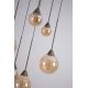 Pendule, Lustre suspendate - Lustra cu 6 pendule, Opus Lux, Sticla Amber si Metal Bronz, LED CCT