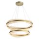 Pendule, Lustre suspendate - Lustra LED suspendata, metal auriu periat si cristale, Crystalline 80cm