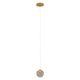 Pendule, Lustre suspendate - Pendul LED auriu, glob acrilic transparent cu efect de cristal