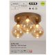 Pendule, Lustre suspendate - Lustra aplicata tavan, Opus Lux, Sticla Amber si Metal Bronz, LED CCT