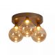 Pendule, Lustre suspendate - Lustra aplicata tavan, Opus Lux, Sticla Amber si Metal Bronz, LED CCT