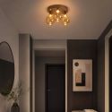 Lustra aplicata tavan, Opus Lux, Sticla Amber si Metal Bronz, LED CCT
