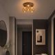 Pendule, Lustre suspendate - Lustra aplicata tavan, Opus Lux, Sticla Amber si Metal Bronz, LED CCT