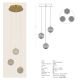Pendule, Lustre suspendate - Lustra aurie cu 3 pendule LED, glob acrilic transparent cu efect de cristal