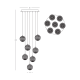 Pendule, Lustre suspendate - Lustra aurie cu 7 pendule LED, glob acrilic transparent cu efect de cristal