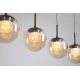 Pendule, Lustre suspendate - Lustra cu 4 pendule LED, Solis, Sticla Efect Champagne si Metal Bronz