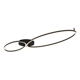 Lustre aplicate - Lustra aplicata tavan LED 69W, aluminiu negru, 140cm