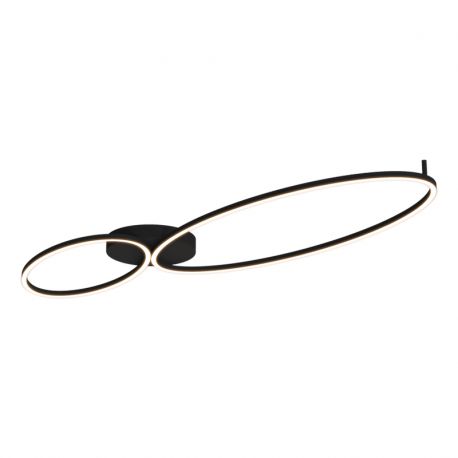 Lustre aplicate - Lustra aplicata tavan LED 69W, aluminiu negru, 140cm