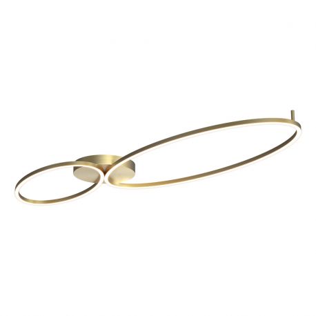 Lustre aplicate - Lustra aplicata tavan LED 69W, aluminiu auriu periat, 140cm