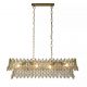 Candelabre, Lustre - Lustra pentru Insula Bucatarie sau Dining, Monarch 8Lt, metal auriu si cristale K9