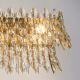 Candelabre, Lustre - Lustra pentru Insula Bucatarie sau Dining, Monarch 8Lt, metal auriu si cristale K9