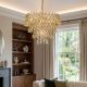 Candelabre, Lustre - Lustra suspendata, Monarch 10Lt, metal auriu si cristale K9