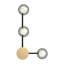 Aplice, corpuri de iluminat pentru pereti - Aplica moderna decorativa 3xG9, Negru/Auriu Mat